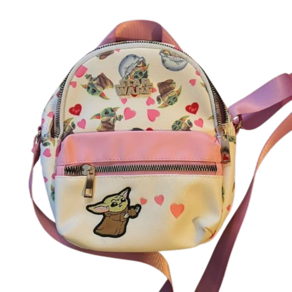 Star Wars Grogu "Baby Yoda" Valentine Hearts Mini Backpack / Crossbody Bag